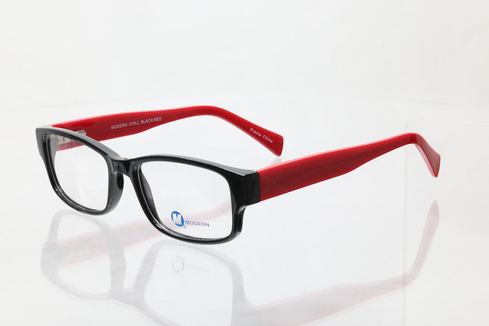 Modern Chill Black/Red 51-17-140mm Eyeglass FRAMES ONLY - NEW/WITHOUT TAGS